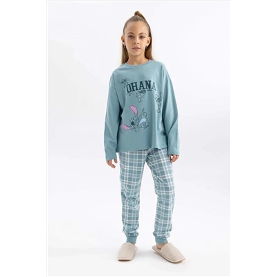 Defacto Kız Çocuk Disney Lilo & Stitch Uzun Kollu Penye Pijama Takımı B1254A8TR432