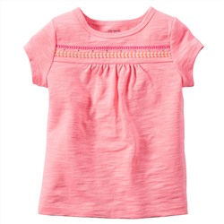 Sleeveless Embroidered Neon Tee