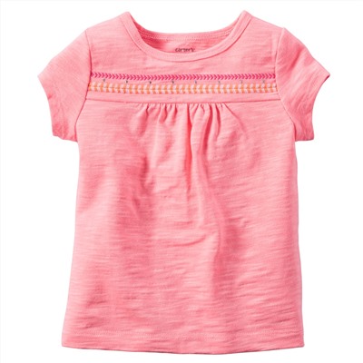Sleeveless Embroidered Neon Tee