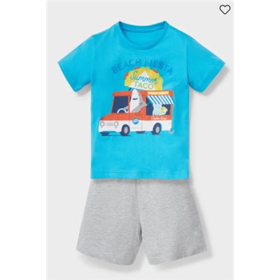 Shorty-Pyjama - Bio-Baumwolle - 2 teilig