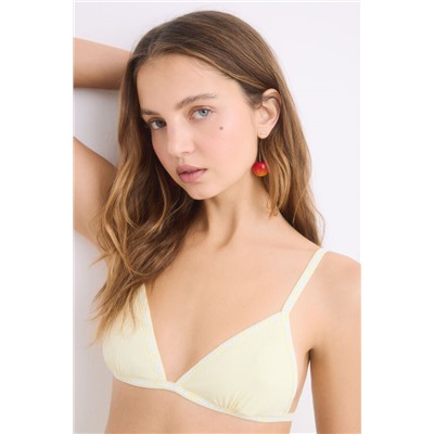Sujetador triangular algodón copas extraíbles amarillo