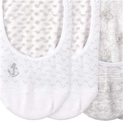2 Paar Damen Füsslinge mit Anker-Motiv