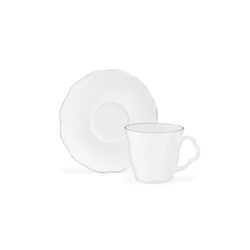 Vela 6 Kişilik 12 Parça Kahve Fincan Takımı - Beyaz/Silver - 90 ml