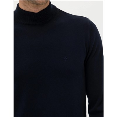Lacivert Slim Fit Yarım Balıkçı Basic Triko Kazak