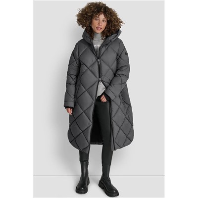 SILKY LONG QUILTED PARKA