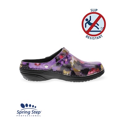 Spring Step Women's Professional Purple Multi Floral Kilkenny Clog