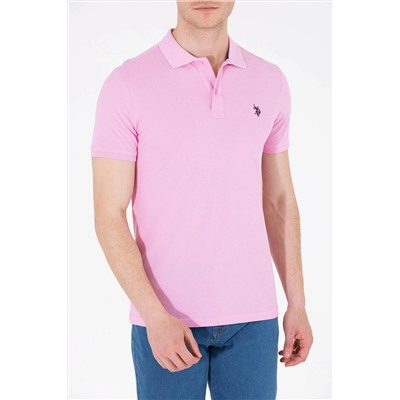 Erkek Açık Pembe Polo Yaka Basic T-Shirt