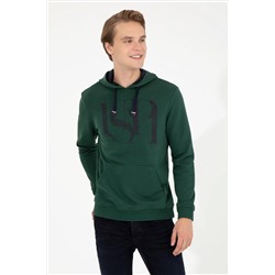 Erkek Yeşil Kapüşonlu Sweatshirt