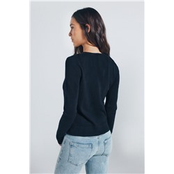 Cardigan botones cuello redondo viscosa