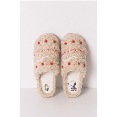 Zapatillas casa borreguito beige Snoopy