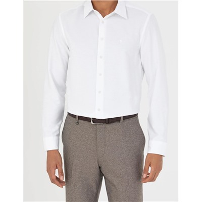 Beyaz Slim Fit Uzun Kollu Gömlek