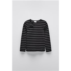 STRIPED RIBBON RIB T-SHIRT