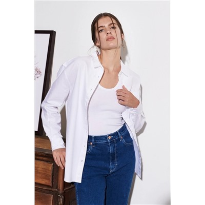 Wrangler Kadın Regular Fit Normal Kesim Uzun Kollu Beyaz Gömlek W5P1BM9