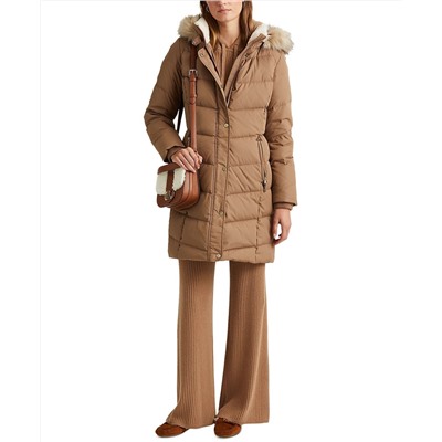 Lauren Ralph Lauren Faux-Fur-Trim Hooded Down Puffer Coat, Created for Macy's