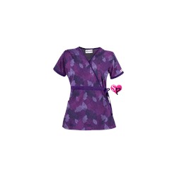 UA Luminance Leaf Grape Mock Wrap Scrub Top