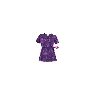 UA Luminance Leaf Grape Mock Wrap Scrub Top