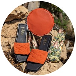 Ab.Zapatos 3420 MANDARINA+Pelle Redondo (260) NARANJA-CINTURON BOLSOS (130)-25 АКЦИЯ