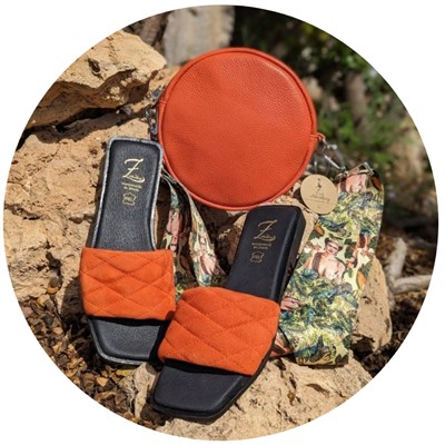 Ab.Zapatos 3420 MANDARINA+Pelle Redondo (260) NARANJA-CINTURON BOLSOS (130)-25 АКЦИЯ