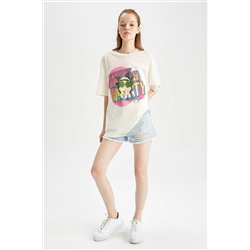Defacto Coool Rick And Morty Oversize Fit Bisiklet Yaka Kısa Kollu %100 Pamuk Tişört Y8439AZ22HS
