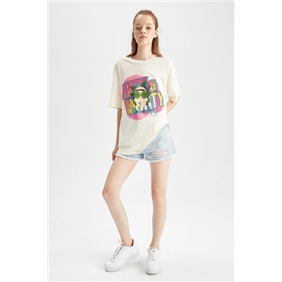 Defacto Coool Rick And Morty Oversize Fit Bisiklet Yaka Kısa Kollu %100 Pamuk Tişört Y8439AZ22HS