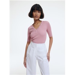 Oberteil aus Rippstrickjersey