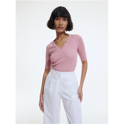 Oberteil aus Rippstrickjersey