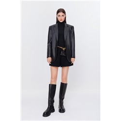 Chaqueta de piel Negro
