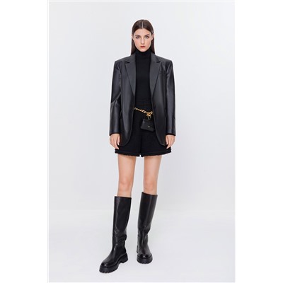 Chaqueta de piel Negro