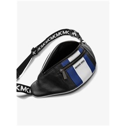 MICHAEL MICHAEL KORS Medium Striped Pebbled Leather Belt Bag