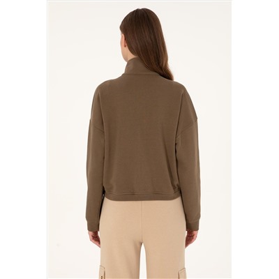 Kadın Haki Sweatshirt