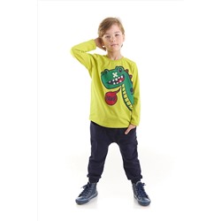 Denokids Rawr Dinozor Erkek Çocuk T-shirt Pantolon Takım CFF-22S1-079
