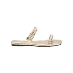 KARL LAGERFELD PARIS Penna Faux Pearl Embellished Flat Sandals