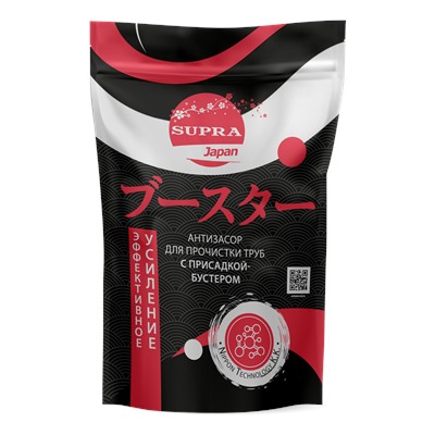 [SUPRA] Порошок-антизасор для ПРОЧИСТКИ ТРУБ с присадкой-бустером, 10 шт*50 г