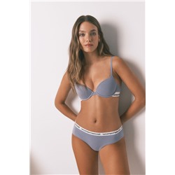 Pack bragas brasileñas anchas algodón logo