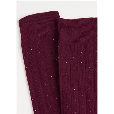 Kurze Herrensocken in Rippstrick mit Punktemuster
