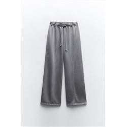 WIDE-LEG PLUSH TROUSERS