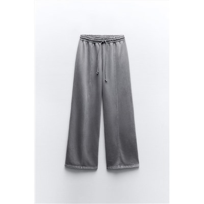 WIDE-LEG PLUSH TROUSERS