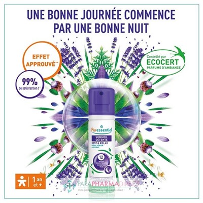 Puressentiel Sommeil Détente Spray Aérien aux 12 Huiles Essentielles 200 ml