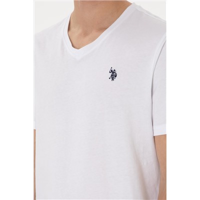 Erkek Regular Fit V Yaka Siyah Basic Tişört
