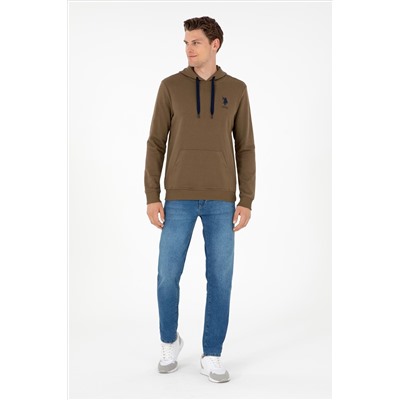 Erkek Haki Basic Sweatshirt