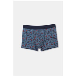Dagi, D-men Mavi Desenli Compact Penye Boxer