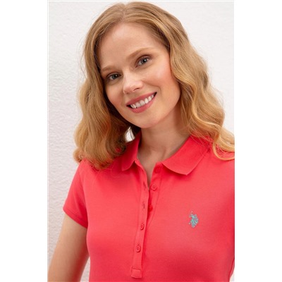 Kadın Kırmızı Basic Polo Yaka Tişört
