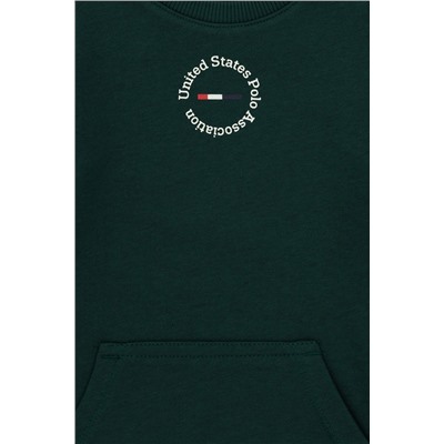 Erkek Çocuk Koyu Yeşil Basic Bisiklet Yaka Sweatshirt