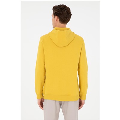 Erkek Sarı Basic Sweatshirt
