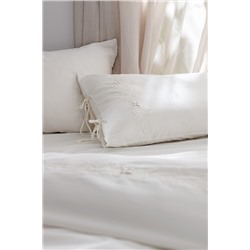 Loris King Size %100 Pamuk Nakışlı Nevresim Takımı - Ekru