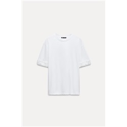 T-SHIRT WITH RHINESTONE CUFFS