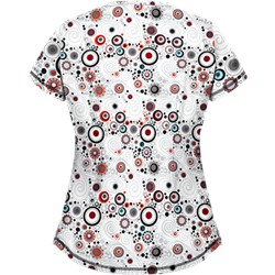 UA Mod Mix White Print Scrub Top