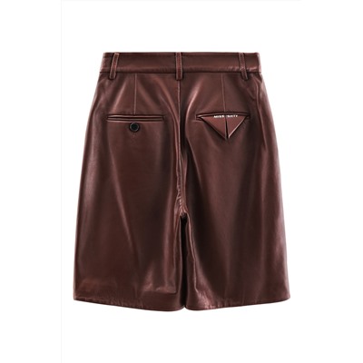 Short de piel Marrón