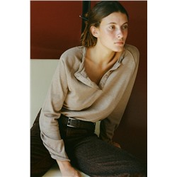 WASHED SLUB COTTON T-SHIRT