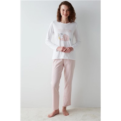 Penti Lazycorn Baskılı Pembe Pijama Takımı PND644W123SK-PK1